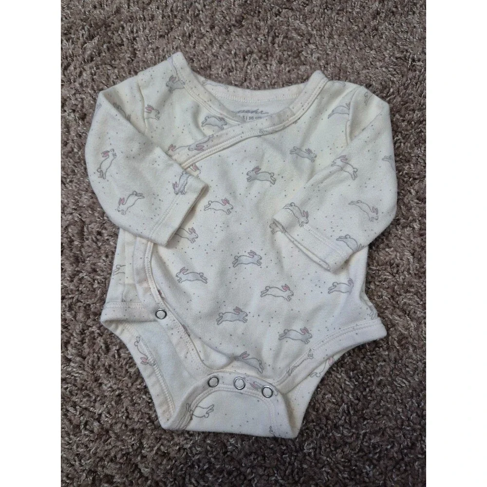 Pehr organic bunny kimono Easter  bodysuit size 0-3 months